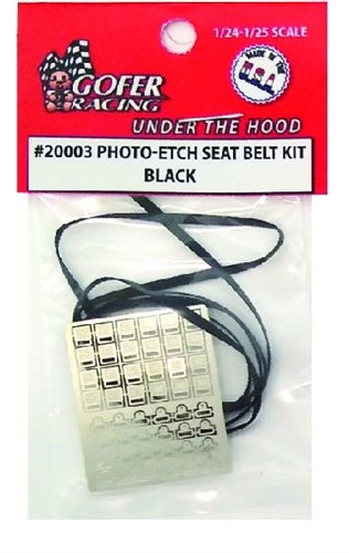 Gofer Racing 20003 Photo-Etch Seat Belt Kit Black NIB