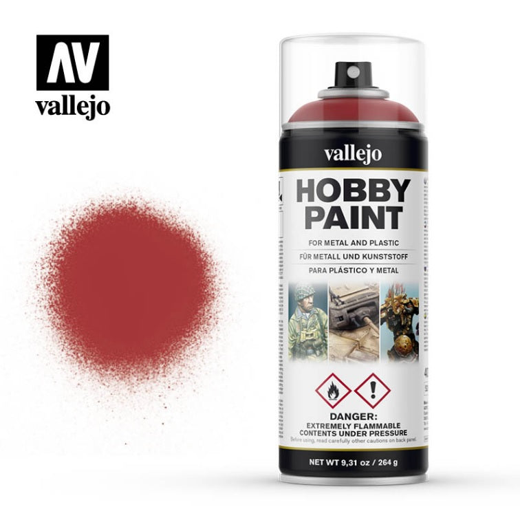 Vallejo 28016 Scarlet Red Aerosol Spray Paint 400mL NIB