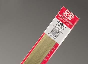 K&S Precision Metals #8243 Brass Strip 0.032" x 3/4" x 1' NIB