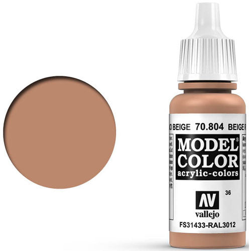 Vallejo 70804 Model Color Beige Red Acrylic Paint 17mL NIB