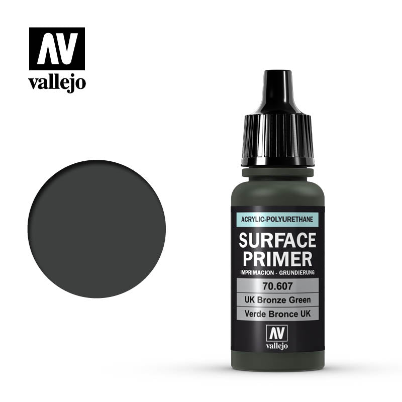 Vallejo 70607 Surface Primer UK Bronze Green Acrylic Polyurethane 17mL NIB