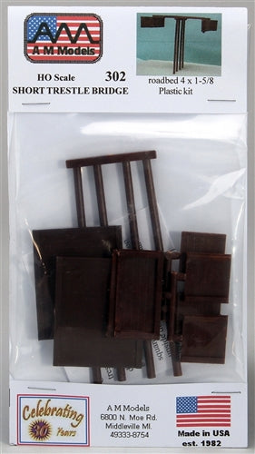 AM Models 302 HO Short Trestle Bridge Kit NIB
