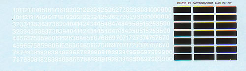 Highball Graphics AD-23 HO Diesel Numberboard Numbers Accessory Decals Helvetica White Waterslide Decal Set NIB