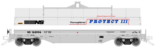 Atlas Master Line 20005611 HO 42' Coil Steel Car with Fishbelly Side Sill Norfolk Southern NS #165945 Gray Black Blue Red Protect III NIB RTR