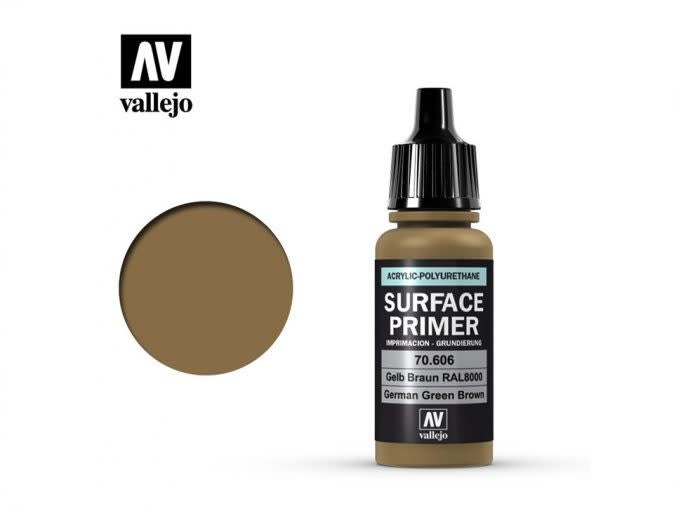 Vallejo 70606 Surface Primer German Green Brown Acrylic Polyurethane 17mL NIB