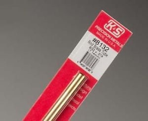 K&S Precision Metals #8132 Round Brass Tube 9/32" x 12" Carded NIB