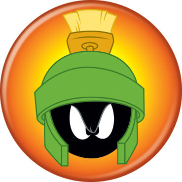 Looney Tunes - Marvin the Martian on Orange Button