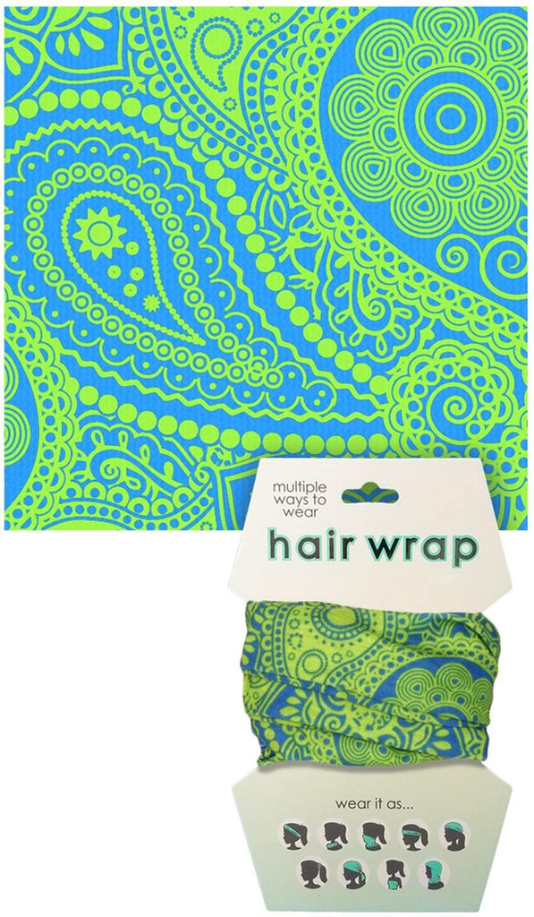 Blue & Green Paisley Hair & Face Wrap