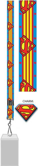 Superman Wrap Around Logo Lanyard