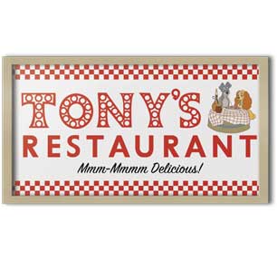 Lady & the Tramp - Tony's Restaurant10x18 Wall Art