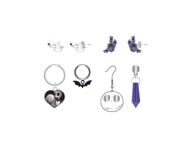 Nightmare Before Christmas 4pk Mismatched Earrings