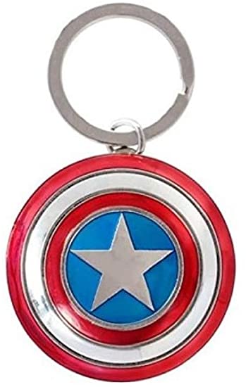 Captain America - Shield Coloured Pewter Keychain