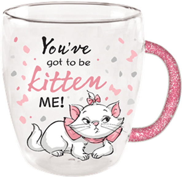 Aristocats - You've Got To Be Kitten Me 14oz Glass Mug with Glitter Handle